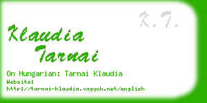 klaudia tarnai business card